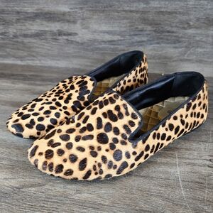 Birdies Starling Loafer Flats Cheetah Animal Genuine Calf Hair Shoe Sz 7